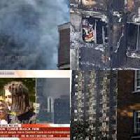 What caused fire to engulf apartment tower in London, England?